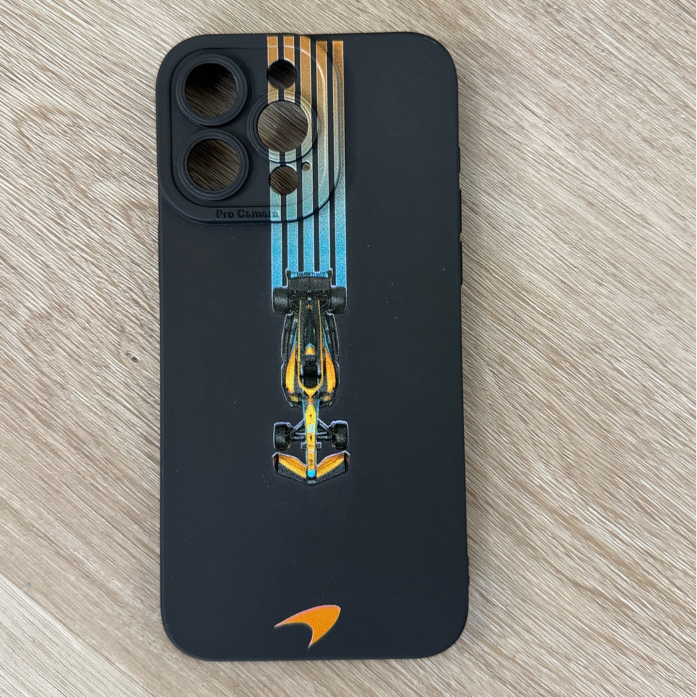 McLaren F1 iPhone 15 Pro Max Case Black Orange Lando Norris Motorsport